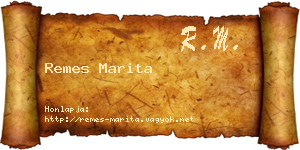 Remes Marita névjegykártya